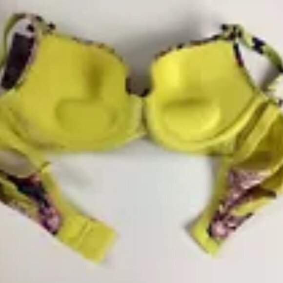 CACIQUE - NWT- Seriously Sexy Boost Balconette Yellow Floral Lace Bra | 40DDD - Picture 3 of 4
